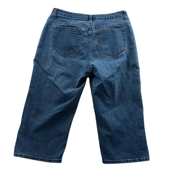 Riders By Lee Women's Capri Jeans Size 32x28 Measured Blue Denim Cropped Casual - Picture 2 of 11
